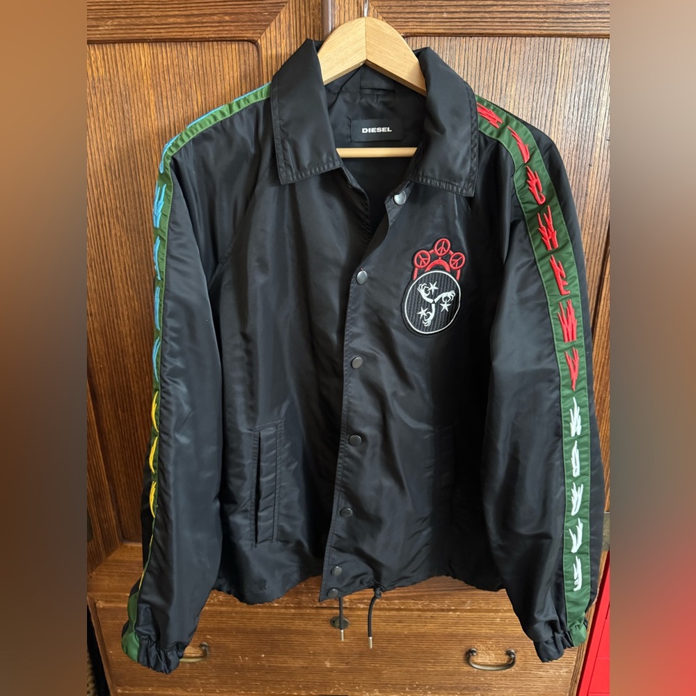 Diesel Men's Jacket Black with Dragon Embroidery size M